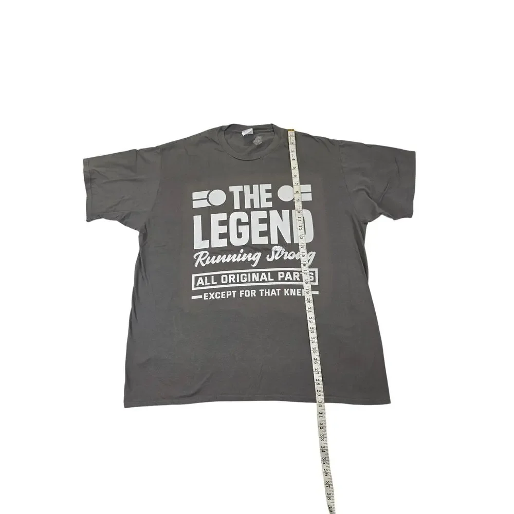 Port & Company Mens 2XL Graphic T Shirt The Legend Has Retired Dark Grey